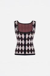 Daydreamers Argyle Sleeveless Knit Top