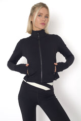 POWERFLOW CROPPED RUNNING JACKET BLACK