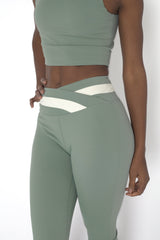 YOGAFLOW WRAP WAIST FLARE TROUSERS DUO SOFT SAGE