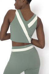 YOGAFLOW BACK WRAP CROPPED TOP DUO SOFT SAGE