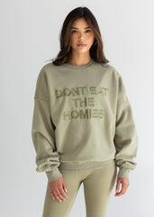 EMBROIDERED SLOGAN SWEATSHIRT