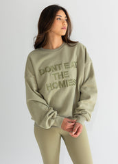 EMBROIDERED SLOGAN SWEATSHIRT
