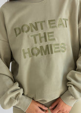 EMBROIDERED SLOGAN SWEATSHIRT