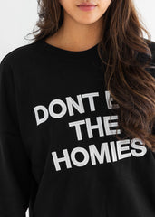 EMBROIDERED SLOGAN SWEATSHIRT
