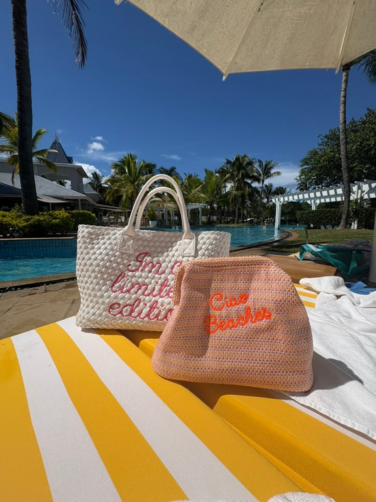 Neon Orange Ciao Beaches Clutch
