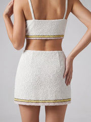 Mei Flattering Summer Luxe Co-Ord Top - White
