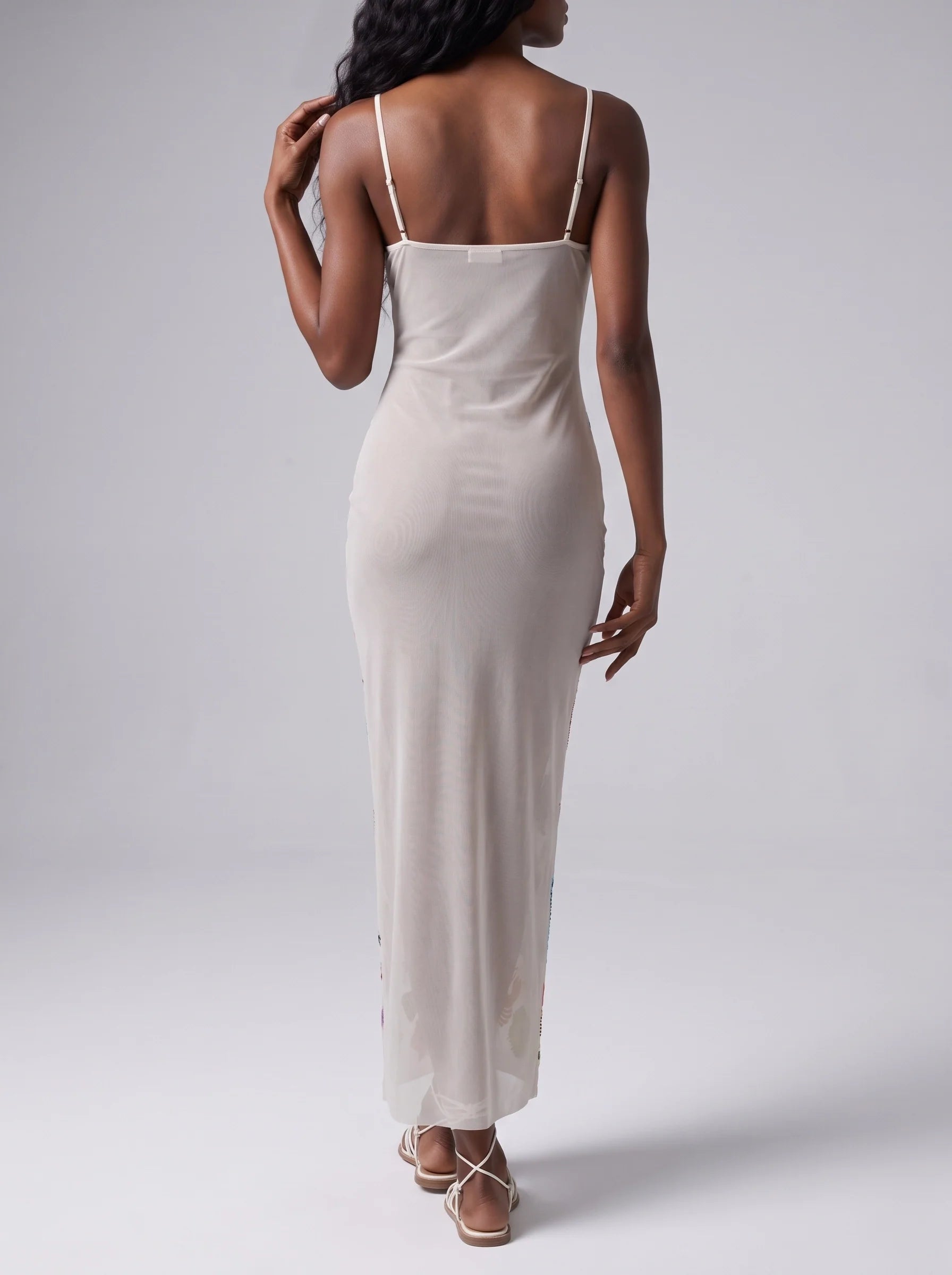 Arizona Long Dress Maxi Thin Strap Sheer