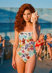 Disney | Oceanus Fully Hand Beaded Attina White Swimsuit