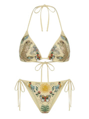 Aurelia Embroidered Luxury Yellow Bikini Top
