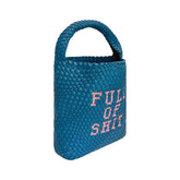 Woven Teal Shoulder Bag