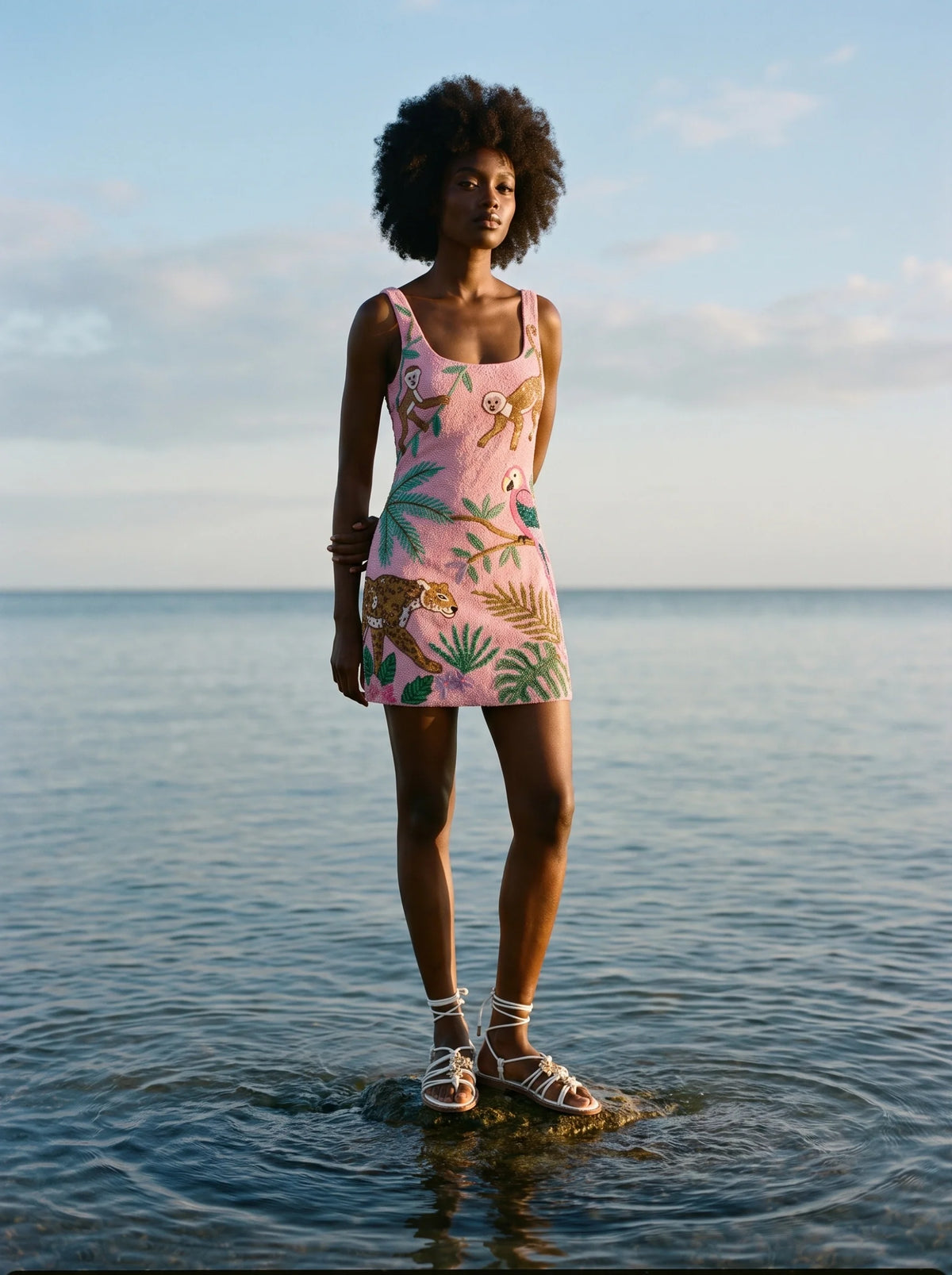 Tropica Pink Mini Dress