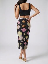 New York Hand-Embroidered Top Black