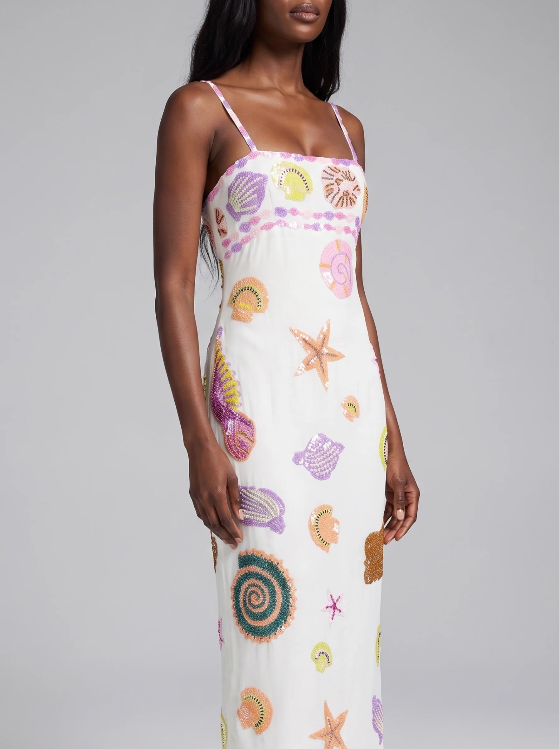 New York Strapped Dress in White