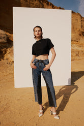 Free Heaven Crop Tshirt - Jet Black