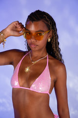 Sienna Pink Sequin Bikini Set