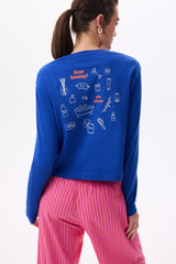 SLOW SUNDAY CROPPED T-SHIRT - KLEIN BLUE