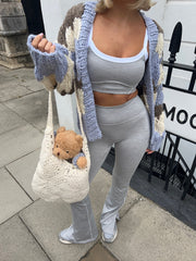 Flared Pilates Leggings and Sports Bra