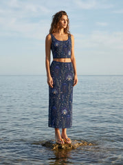 Reya Co-Ord Top in Navy