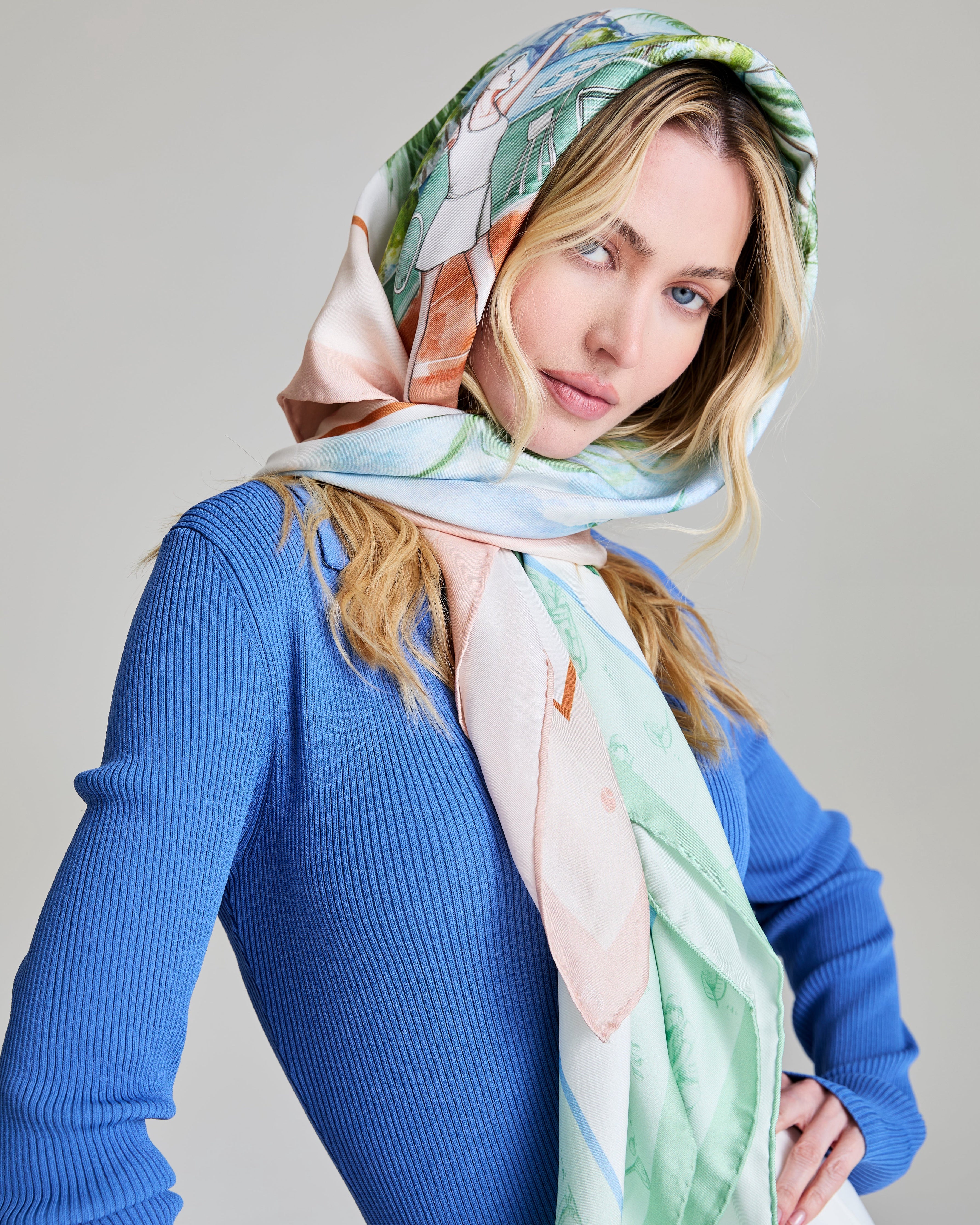 Tennis Silk Scarf 90