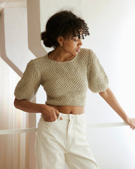 Lake Galvė: Natural Linen Top