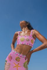 New York Hand-Embroidered Top Multicolour