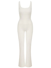 Anastasia Flared Leg Jumpsuit Ivory