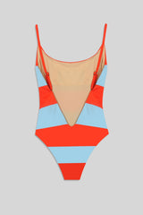 ARANCHA SWIMSUIT - TANGERINE & SKY BLUE