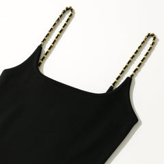 Aurela Knit Chain Dress in Black