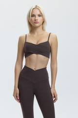 CROSS OVER SHORTS BRALETTE - ESPRESSO MARTINI