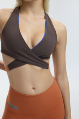 VEST BRA TOP - ESPRESSO MARTINI (INSIDE ELECTRIC BLUE)