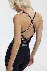 CRISS-CROSS JUMPSUIT - CHARCOAL