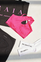 NEW AirRise Convertible Cross Over Keyhole Sports Bra - Pink