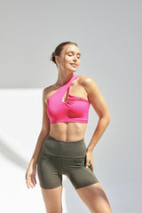 NEW AirRise Convertible Cross Over Keyhole Sports Bra - Pink