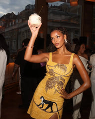 St. Barth Hand-Beaded Crystal Dress Yellow