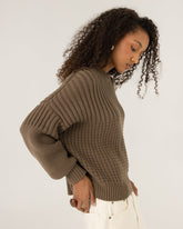 Delčia: Earth Brown Cotton Sweater