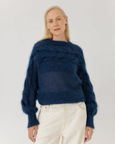 Jūra: Midnight Blue Silk & Mohair Sweater