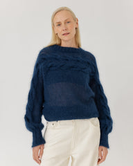 Jūra: Midnight Blue Silk & Mohair Sweater
