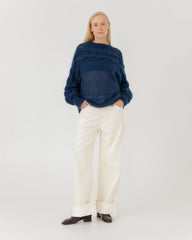 Jūra: Midnight Blue Silk & Mohair Sweater