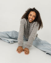 Heartbreaker: Speckled Grey Alpaca & Wool Sweater