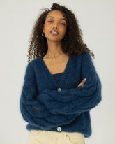 Pagunda: Midnight Blue Mohair & Silk Cardigan