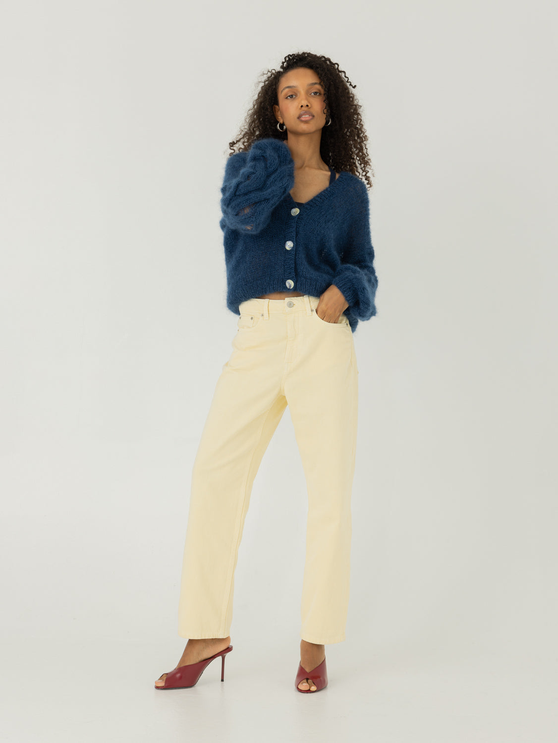 Pagunda: Midnight Blue Mohair & Silk Cardigan