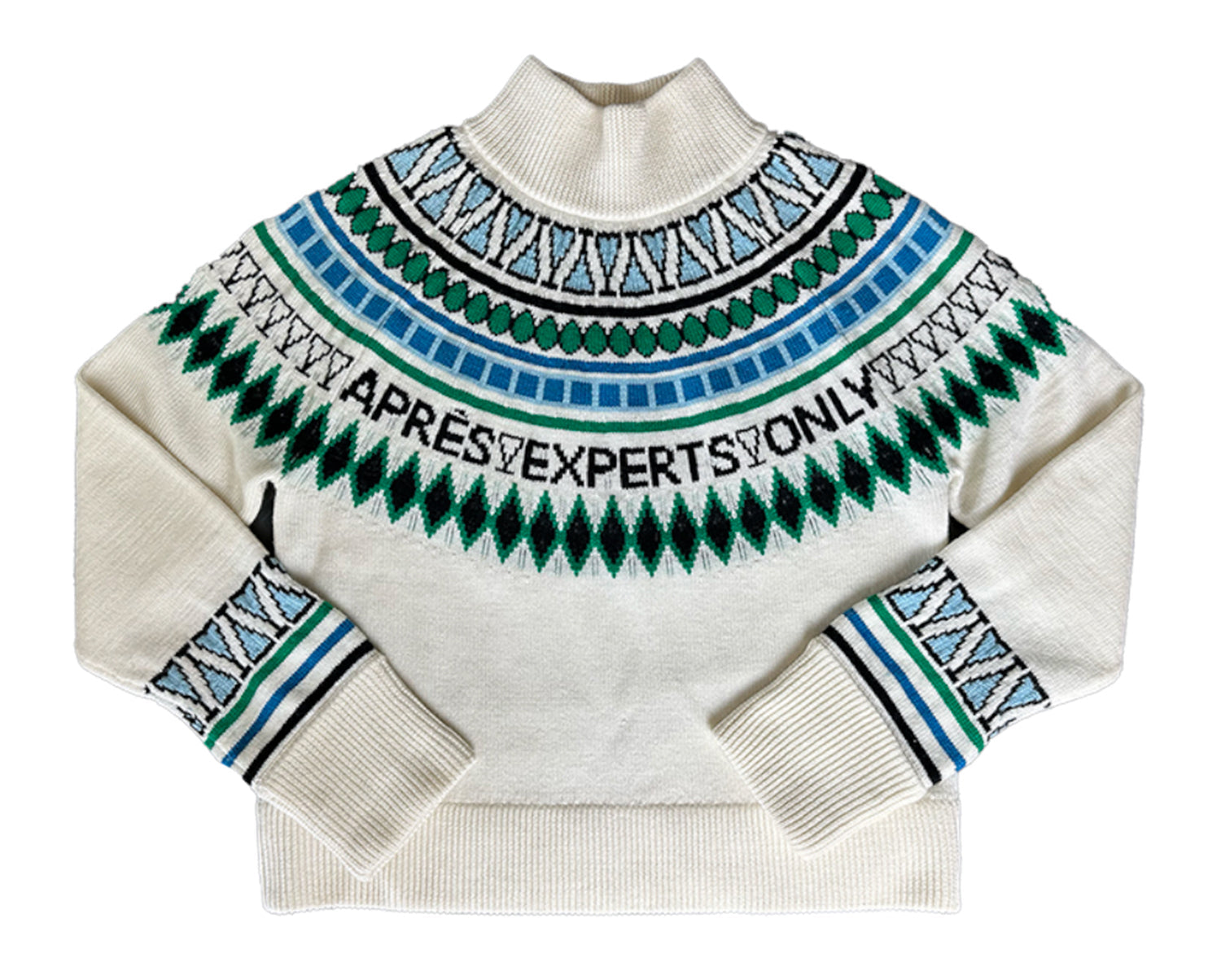 "APRÈS EXPERTS ONLY" Fair Isle Color: Snow/ Multi