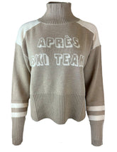 "APRÈS SKI TEAM" Funnel Neck Sweater Color: Desert/Glacier