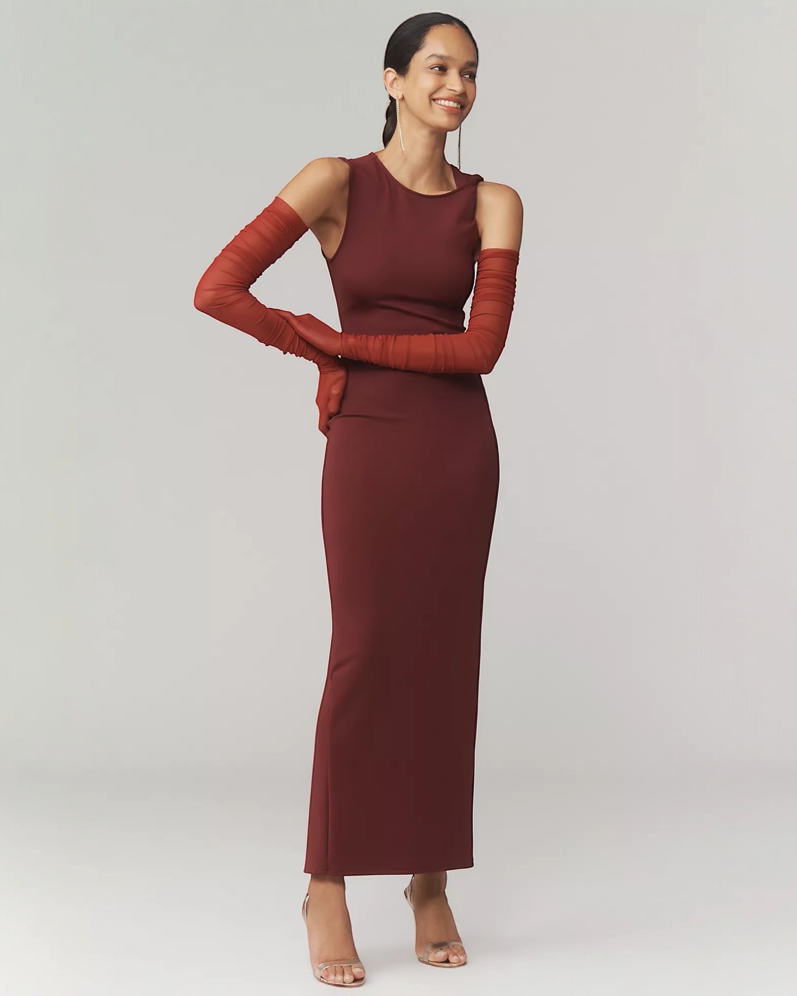 Ariana Ruched Mesh Opera Glove