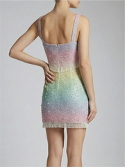 Posy Gradient Pastel Beaded Mini Dress