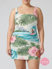 Tropical Surf Beaded Mini Dress