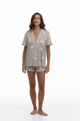 Bamboo Short Pyjama Set in Silver Birch