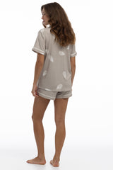 Bamboo Short Pyjama Set in Silver Birch
