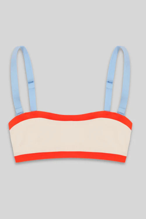 BAGUETTE BIKINI TOP - PEARLED WHITE