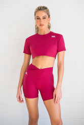 Everyday Crossover Shorts in Raspberry